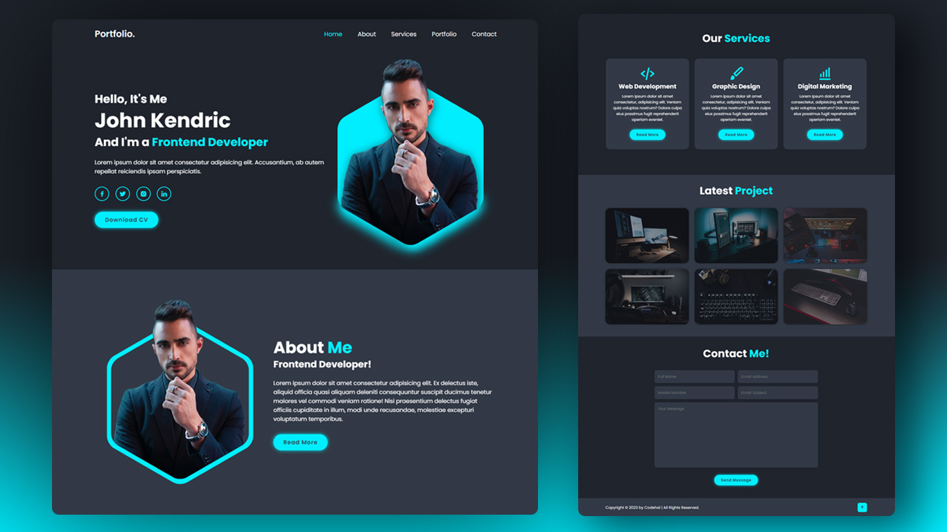 Complete Responsive Personal Portfolio Website Using HTML CSS & JS