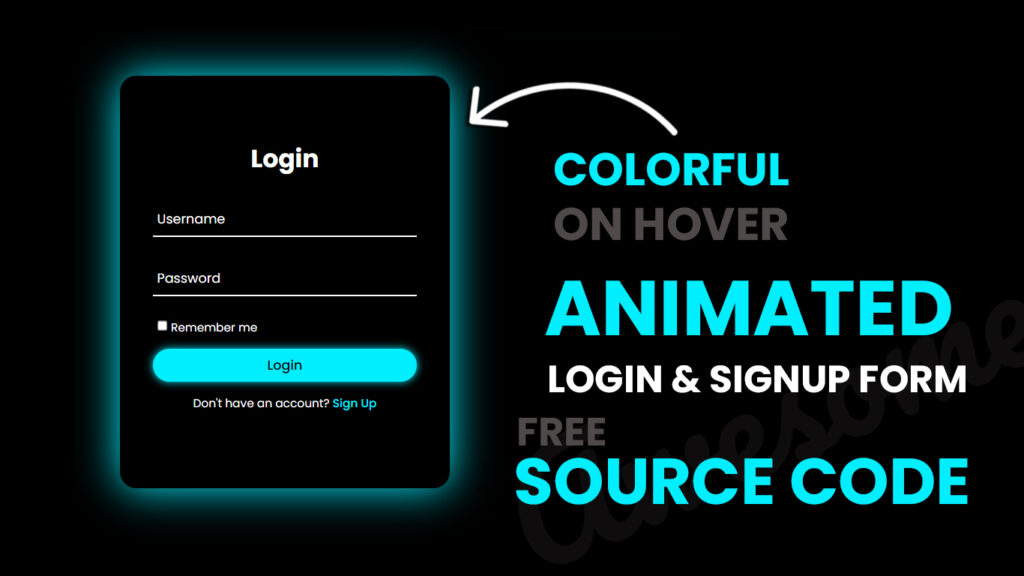 Animated Login and Registration Form in HTML CSS & Javascript