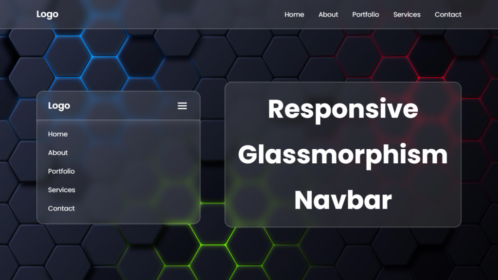 Responsive Glassmorphism Navbar HTML CSS