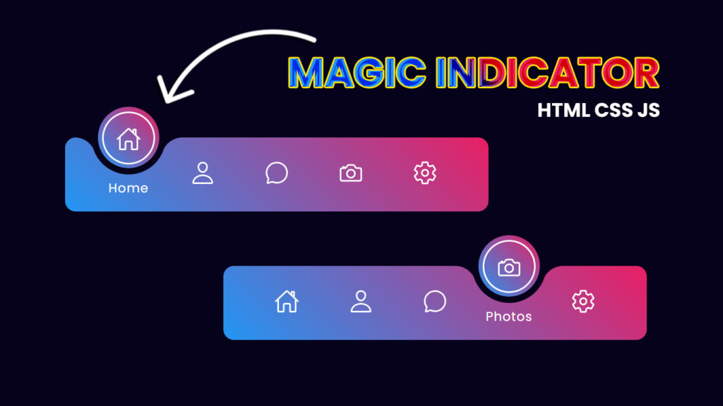 Magic Navigation Menu Indicator using HTML CSS and Javascript