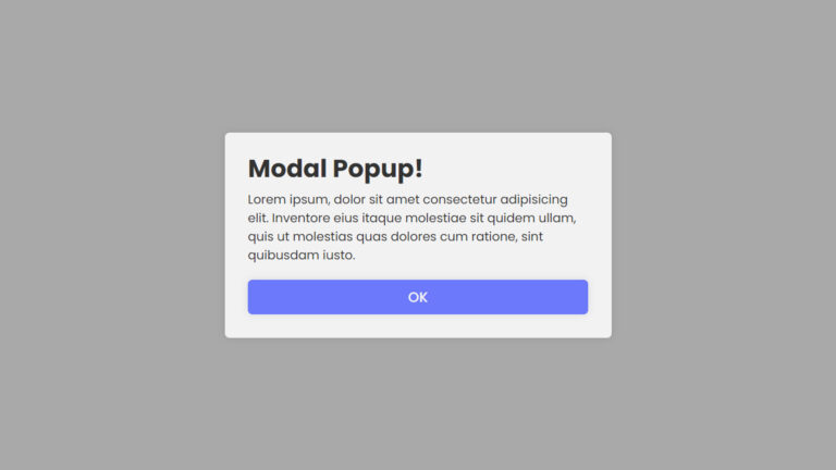 How To Make Modal Popup In HTML CSS and Javascript