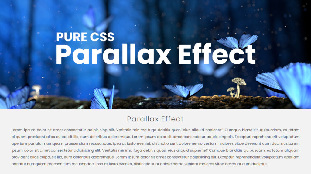 Parallax Effect Using HTML And CSS